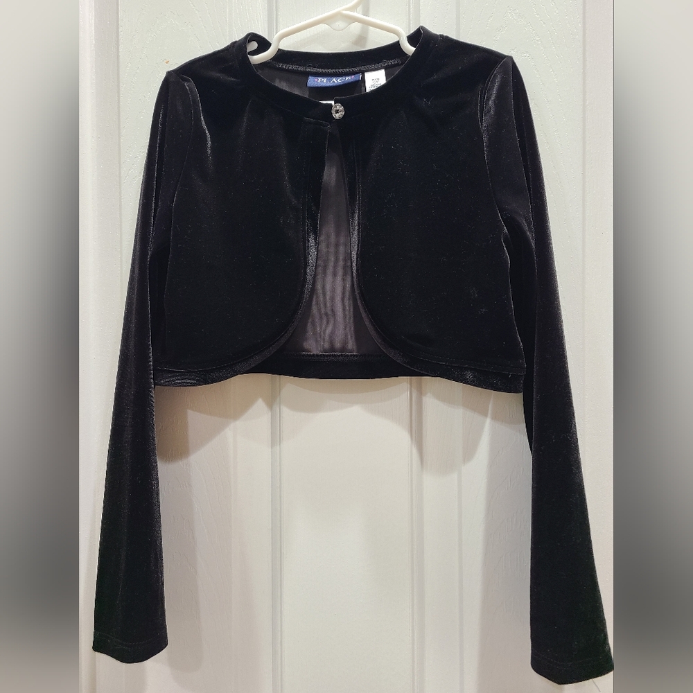 Girls Long Sleeve Velour Shrug